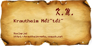 Krautheim Máté névjegykártya