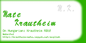 mate krautheim business card